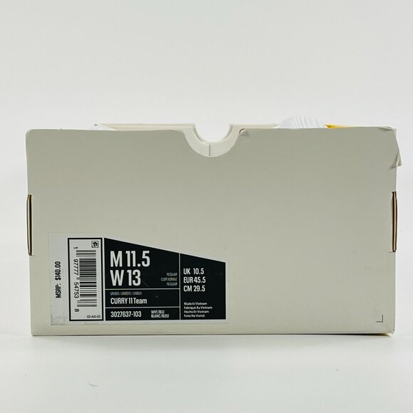 Under Armour Curry 11 Team 'White Royal' 3027637-103 Basketball size 11.5 - Picture 9 of 9